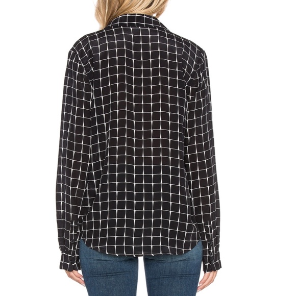 Sanctuary Black and White Square Blouse L - Picture 2 of 7